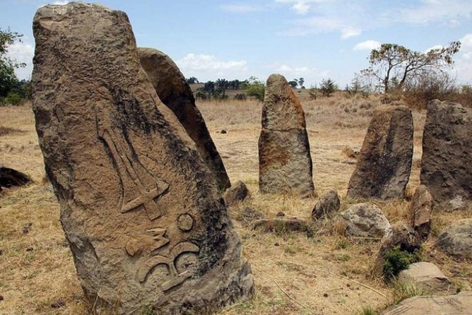 DAY TRIP TO THE UNESCO HERITAGE SITE TIYA & Melka Kunture - Stop 1: Tiya World Heritage Site and the decorated megaliths
