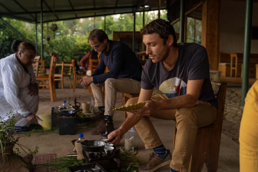 Ethiopia coffee cupping class/Ethiopian food injera making - Injera making workshop: ferment, bake, flip, repeat